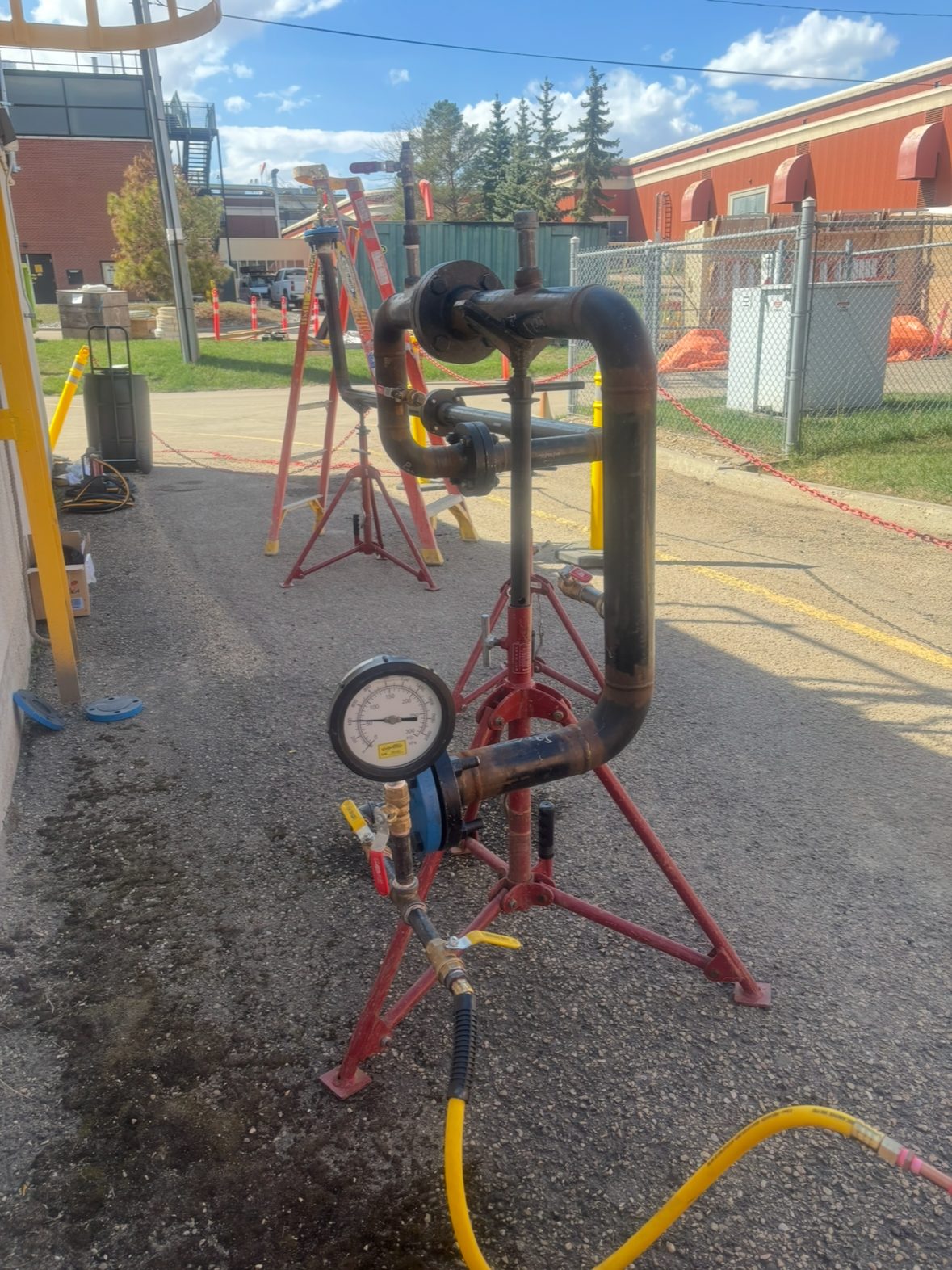 Gas line pressure testing by Sphinx Mechanical