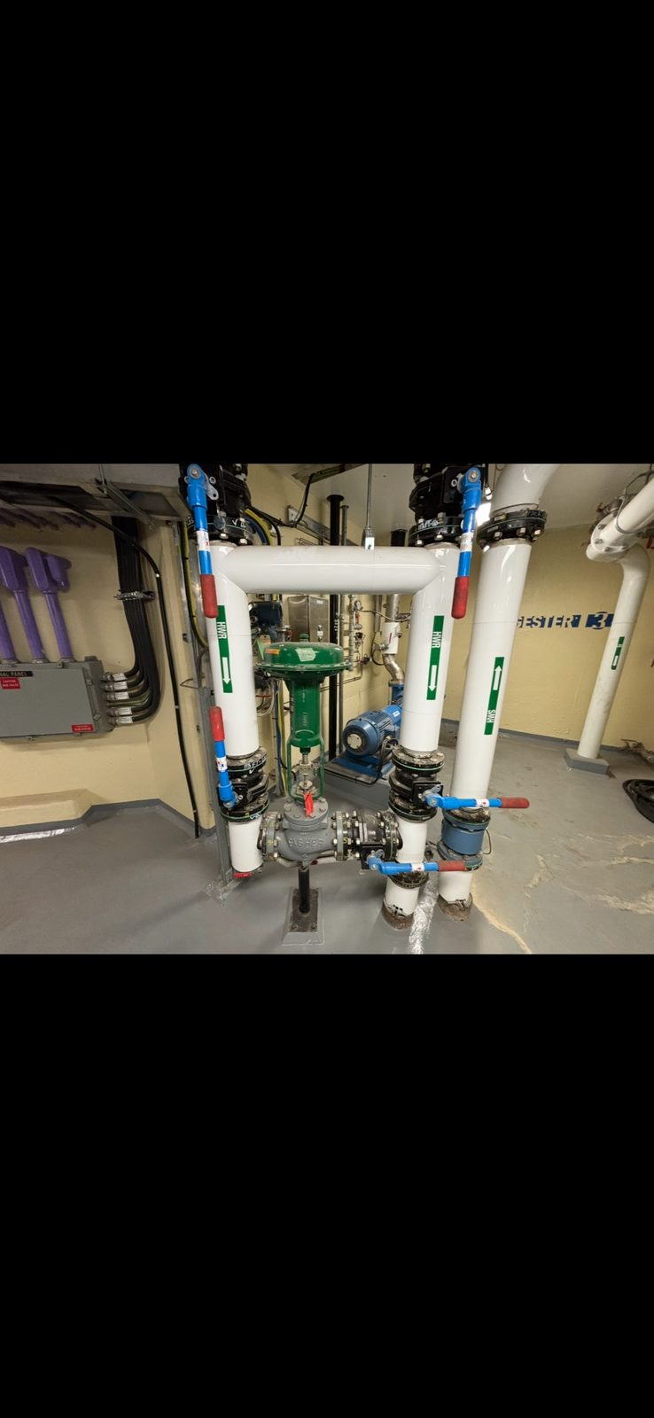 Mechanical room piping installed by Sphinx Mechanical